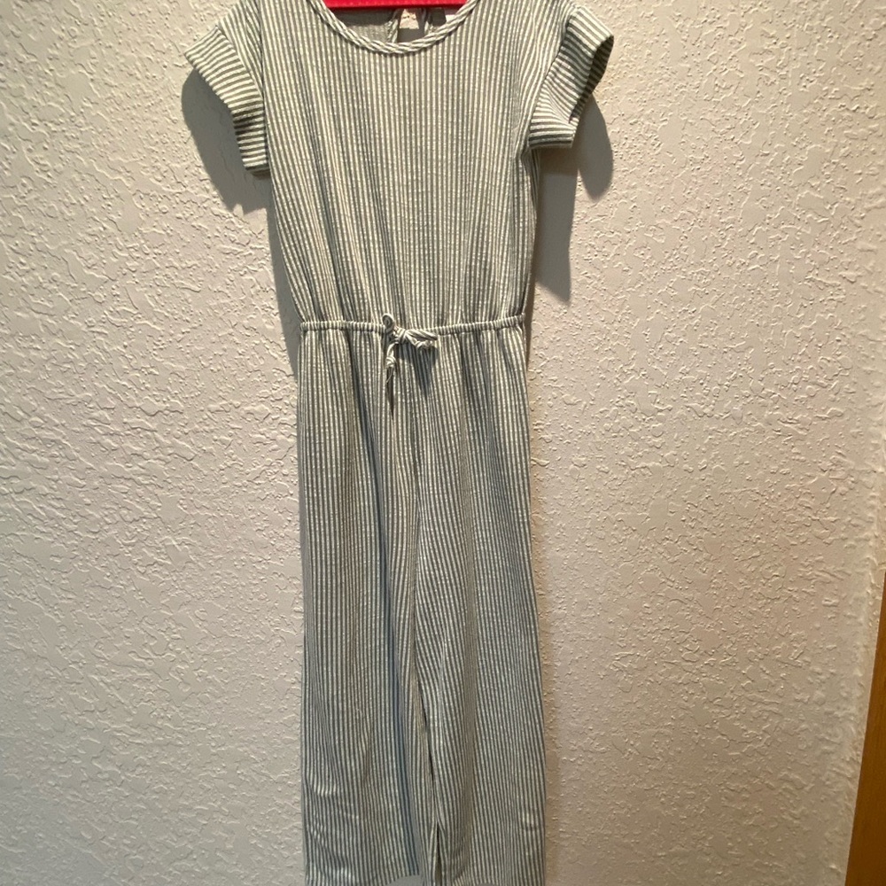 Jenna & Jessie Green Striped Jumpsuit
